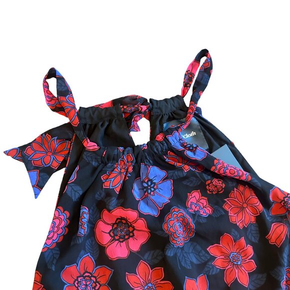Modcloth Illuminated Elegance Floral Print Maxi Dress Halter Neck Size Small NWT - Picture 4 of 12